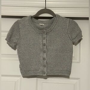 Garage Gray Button-Up Cropped Cardigan